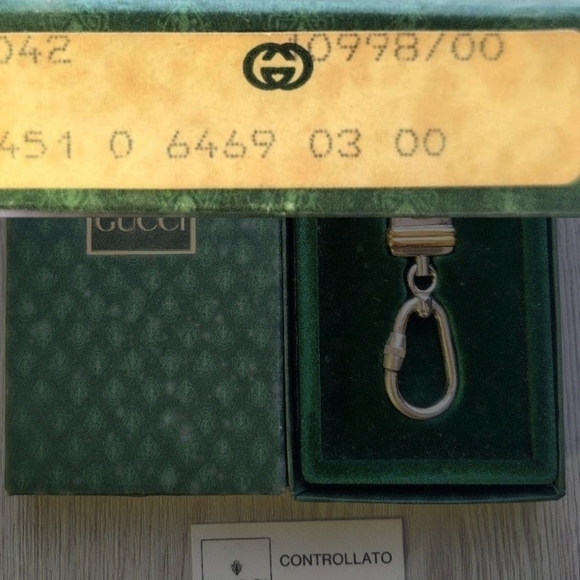Vintage Gucci Interlocking GG logo twotone (silver and gold-tone) metal Keychain - Picture 4 of 5